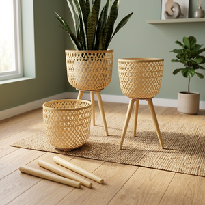 Pots de plantes naturels, jardinières suspendues Accessoires de maison Matériaux naturels sans danger pour la santé et l'esthétique - Product Image 3