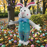 Costume de mascotte de lapin de Pâques gonflable avec ventilateur, matériau Nelon, hauteur de 2 m pour adultes unisexes, fêtes de carnaval