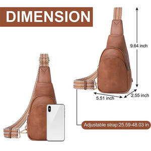 Sac banane unisexe vintage 2025 en cuir PU avec sangle réglable, fermeture éclair, imperméable, couleur personnalisée, logo personnalisé, taille personnalisée - Product Image 2