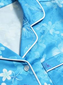 Set Pigiama Corto in Raso Blu Hawaiian Daze per Bambine, Set Abbigliamento da Notte per Bambini - Product Image 4