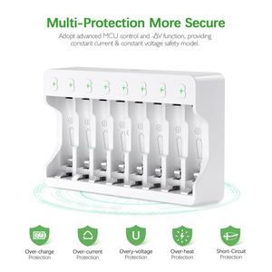 EBL Nueva Batería Recargable Portátil Inteligente y Rápida de 2800 mAh, Doble AA, NiMH, con Cargador USB Tipo C de 5V2A - Product Image 4