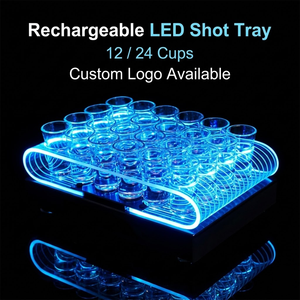 <span class=keywords><strong>GEMEI</strong></span> GMT4101: acrílico recargable con LED, estante para gafas 12-24, servicio de vuelo, pantalla de cristal de chupito VIP - Product Image 1