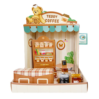 Boîte Mystère Mignonne Teddy Coffee Shop : Collection Faite Main, Mini Présentoir de Magasin, Ornements de Support pour Maison de Poupée BJD/OB