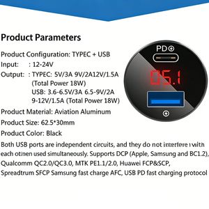 Cargador de Coche con Pantalla Digital y Doble Puerto PD QC3.0, Cargador de Coche de Doble Puerto, Productos Inteligentes, Gadgets Electrónicos, Productos de Tendencia - Product Image 4