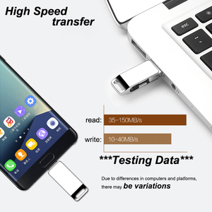 Bán buôn dữ liệu lưu trữ thiết bị kim loại USB3.0 memorias Bạc Flash <span class=keywords><strong>Disk</strong></span> 128GB 256 GB USB 3.0 2 trong 1 Type-C 64GB USB Flash Drive - Product Image 4