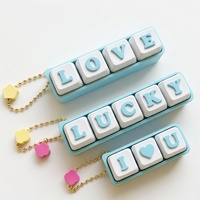 Hot Sale 3D Printed PLA Stress Relief Light Button Design Durable Split Ring Keychain Promotional Gift for Backpack Car Decor