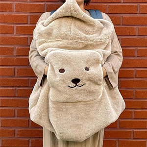 Manta para cochecito de oso bebé, pañales de invierno para exteriores cálidos, manta portabebés portátil multifuncional para recién nacidos - Product Image 6
