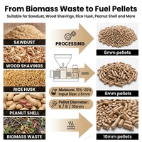 Granulateur de pellets de bois diesel 15HP 22HP 32HP portable à matrice plate pour fermes, sciure de bois, coques de riz, utilisation hors réseau pour la production de granulés de combustible