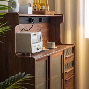 North American Walnut Solid Wood <b>Sideboard</b> 120cm Storage Cabinet Living Room Nordic Minimalist Design - Product Image 3