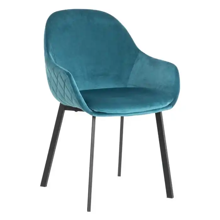 Silla de comedor de piel sintetica tapizada moderna italiana para Patio color verde negro gris y azul