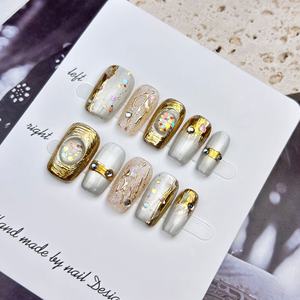 Adesivi per Unghie <span class=keywords><strong>HA</strong></span> all'Ingrosso, Prodotto Finito per Manicure Corta, Adesivi Rimovibili Fatti a Mano, Unghie Indossabili - Product Image 6