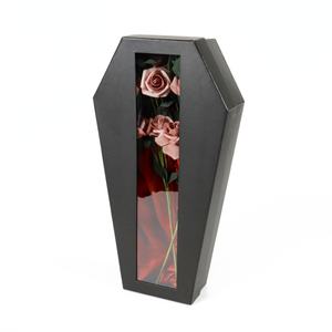 Cajas de Cartón Crown Win, Cajas de Papel con Forma de Ataúd, Color Negro Terciopelo, para Ramos de Flores, con Ventana Transparente, Cajas de Papel Negras para Envío - Product Image 4