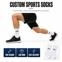 Chaussettes de sport respirantes et douces avec coussinets, logo, en coton, pour hommes, design athlétique, chaussettes personnalisées avec coussinets