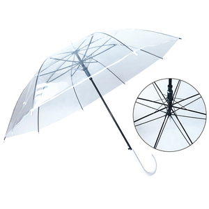YS-1007 Factory Supply Logo New Arrival Outdoor Auto Open Transparent POE Straight Umbrella with Clear Prints Promotional Item