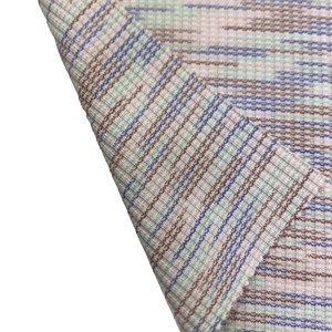 220G Đầy Màu Sắc 2*2 Hố Sợi-Nhuộm Phân Khúc Thoáng Khí Jersey Vải Dệt Kim Váy Polyester Vải T Áo Sơ Mi Vải - Product Image 6