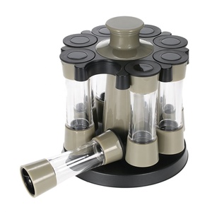 8 pz/set 360 rotanti portabottiglie per spezie Set condimenti per caffè sigillo di zucchero vasetto scaffale contenitore bottiglia di conservazione per condimenti da cucina - Product Image 2