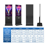 43 pouces Android épissage affichage LED Kiosque écran publicitaire numérique support au sol Totem lecteur de signalisation numérique