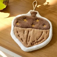 Kawaii Irregular Food Shape Hand Towel Super Absorbent Coral Fleece Washcloth for Bathroom Kitchen Holiday Gift