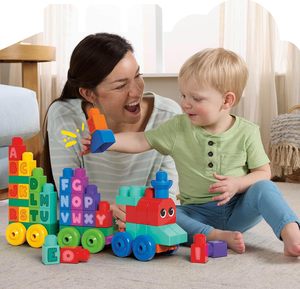 Tren de Aprendizaje del Alfabeto para Niños Pequeños, Bloques de Construcción, Juguete de Construcción para Mayores de <span class=keywords><strong>1</strong></span> Año, Bloques de Plástico, Desarrolla Habilidades Motoras Finas - Product Image 4
