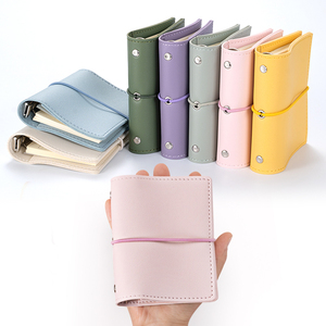 Carnet de notes en cuir PU avec 5 anneaux, élastique et mini pochette, idéal pour le bureau, l'école ou comme cadeau - Vente en gros Macaron M5 - Product Image 3