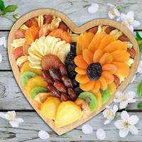 Groothandel Hartvormige Bamboe Schaal Antipasto Charcuterie Bord Noten Snacks Gedroogd Fruit Eten Serveerschaal voor de Keuken