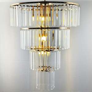 קישוט באיכות גבוהה מסיבת נברשת זהב ארוכה כסף תלייה תליון אור - Product Image 5