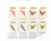 Tuiles de Mahjong en Acrylique Style Antique de Luxe - Motifs Classiques Durables de Personnages et de Flore, Base Blanc Crème avec Art Émaillé Coloré