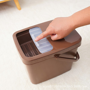 Cubo de basura cuadrado para el hogar con separación de residuos secos y húmedos, tapa deslizante, gran capacidad, para oficina y sala de estar - Product Image 1