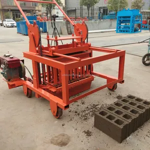 Fornecedor da China Pequenas mini máquinas manuais de cimento oco para fabricação de tijolos a diesel em Uganda
