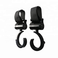 Crochet de poussette noir pour bébé, crochet de cintre, Durable, lot de 2 pièces