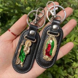 Llaveros de San Judas Tadeo de <span class=keywords><strong>Oro</strong></span> Nuestra Señora de Guadalupe Patrona de México Regalo Religioso Llavero Dorado de San Judas - Product Image 1