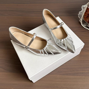 French Style Petite Heeled Mary Jane Pumps with Hidden Heel 2026 Summer New Rhinestone <b>Pointed</b> <b>Toe</b> Shoes for Women - Product Image 6