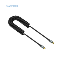 USB3.2 PD100W Tipo-C a Tipo-C Bobina de resorte Cable de datos de carga rápida 20Gbps 8K 60Hz PD3.2 Cable