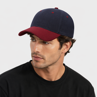 Casquette de baseball personnalisée 6 panneaux en coton color block, protection UV, visière souple courbée, style vintage, pour couple, effet amincissant pour le visage, pour hommes et femmes