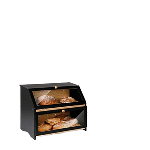 Hai lớp bánh mì lớn hộp cho nhà bếp truy cập, bằng gỗ công suất lớn bánh mì lưu trữ Bin (tre tự nhiên) - Product Image 4