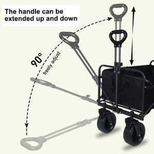 Chariot pliable à roues étroites de 5 pouces, capacité de 100 L, chariot utilitaire pliable compact pour le camping, la plage, directement de l'usine - Product Image 4