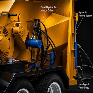 Broyeur <span class=keywords><strong>de</strong></span> bois industriel mobile diesel 197 CV avec châssis <span class=keywords><strong>de</strong></span> remorquage, sans <span class=keywords><strong>électricité</strong></span>, <span class=keywords><strong>prix</strong></span> direct usine - Product Image 4