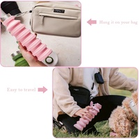 Accessoires pour animaux de compagnie Logo personnalisé pliable chat chien mangeoire à eau potable voyage Silicone Portable pliant bouteille d'eau