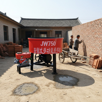 Mesin Diesel China 750 Liter Model Kecil dengan Gear Box Manual Hidrolik untuk Mesin Pengaduk Mortar Mulut Datar