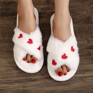 Wholesale New Trends EVA Sole Open Toe Slippers Artificial Fur Cheap Flat Slippers for Ladies With Wholesale Hot Sale - Product Image 1