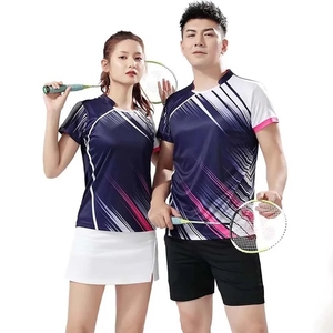 T-shirt à manches courtes pour homme et femme, haut en Polyester à séchage rapide, tenue de Badminton, de Tennis de Table, et de volley-ball, vente en gros, - Product Image 3