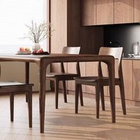 Ensemble de table et chaises de salle à manger rectangulaires en bois massif de style scandinave moderne pour la maison ou l'appartement