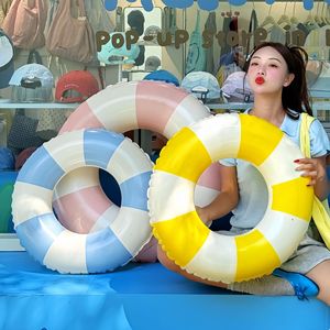 Flotadores de Piscina Inflables de PVC a Rayas Personalizados <span class=keywords><strong>para</strong></span> Verano, Anillos de Natación <span class=keywords><strong>para</strong></span> Niños y <span class=keywords><strong>Adultos</strong></span> - Product Image 4