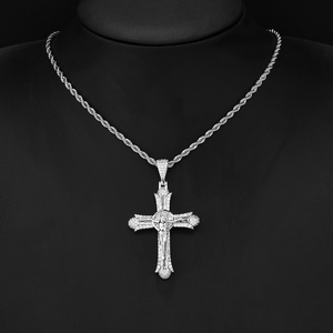 NUOYA 镀金钻石耶稣十字架吊坠项链 18K 镀金宗教嘻哈珠宝男女款 - Product Image 4