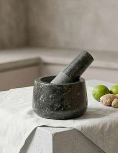 Mortero y Pilón de Piedra Natural Negra Resistente, Molinillo Manual para Especias, Hierbas, Ajo y Jengibre, Utensilio de Cocina con Capacidad de 100 ml, Apto para Lavavajillas - Product Image 2