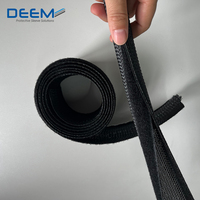 Gaine de câble extensible tressée en PET certifiée ROHS DEEM DM-VW noire, en polyamide, avec fermeture Velcro, pour usage animalier, indice d'ignifugation VW-1