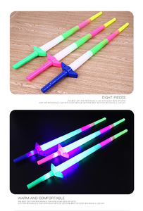 27" Extension-type Multi Color Party Supplies Four-Section Wand Toy <b>Stick</b> Glow in Dark <b>Light</b> up Toys Swords Led Flashing Toy - Product Image 4