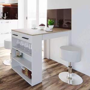 Gỗ Bàn Thanh Với Kệ Bằng Gỗ Kích Thước Lớn Bàn Ăn Với Ngăn Kéo Nhà Bếp Truy Cập Cho Nhà Bếp Phòng Ăn - Product Image 1