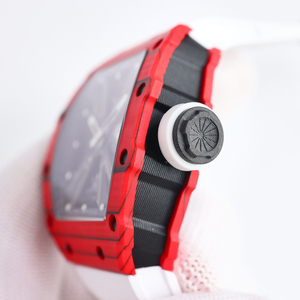 Reloj Automático RM Rojo Blanco 1201 de Fibra de Carbono, Reloj Deportivo Elegante y Moderno, Impresionante y Cómodo para Uso Activo Durante Todo el Día - Product Image 3