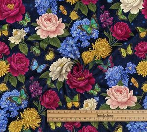 Tissu d'ameublement moderne imprimé floral et papillons au mètre, motif jardin artistique, textile pour canapé, fauteuil et coussins - Product Image 6